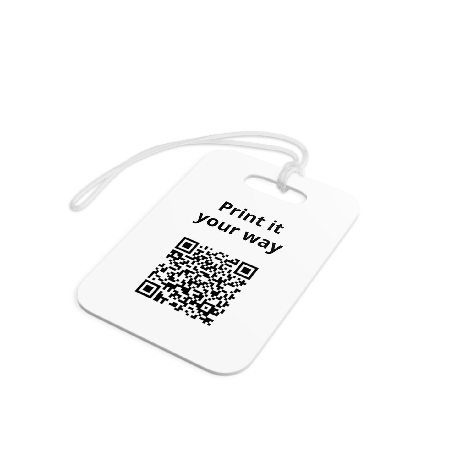 Custom QR Luggage Tag — "Print it your way" Personalized Travel ID