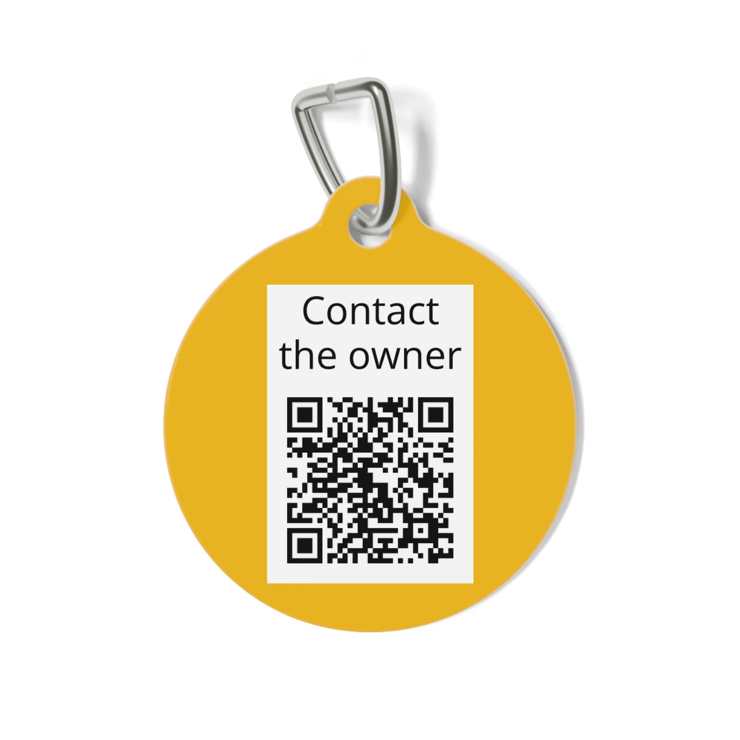 QR-Enabled Pet ID Tag — "Lost & Found" Smart Pet Tag with Secure QR Contact Form Yellow