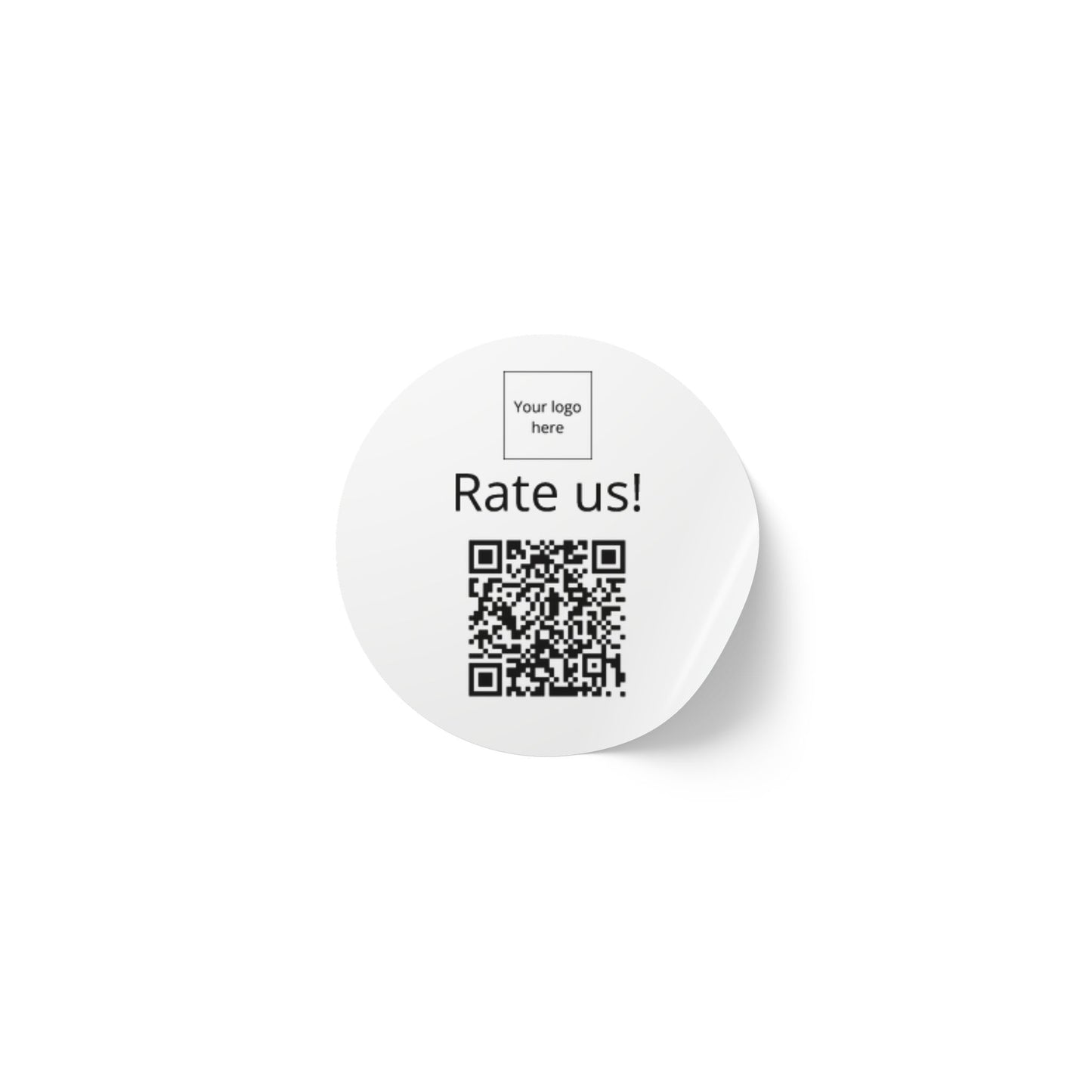 Round QR Rate Us Sticker Rolls — Custom Label Stickers for Small Businesses