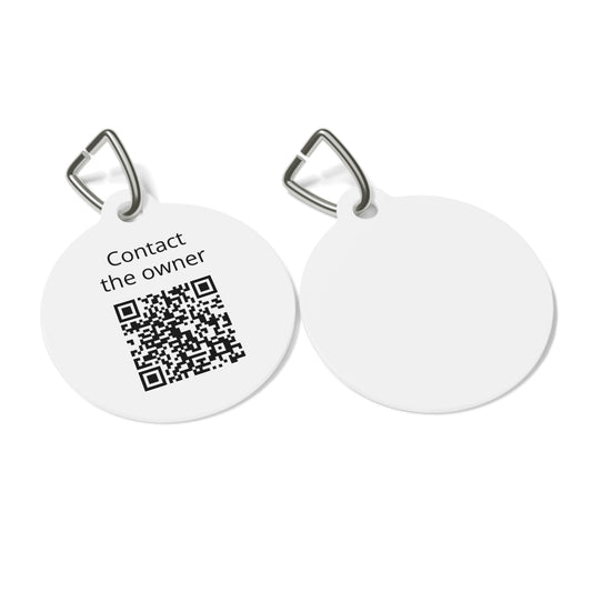 QR-Enabled Pet ID Tag — "Lost & Found" Smart Pet Tag with Secure QR Contact Form White