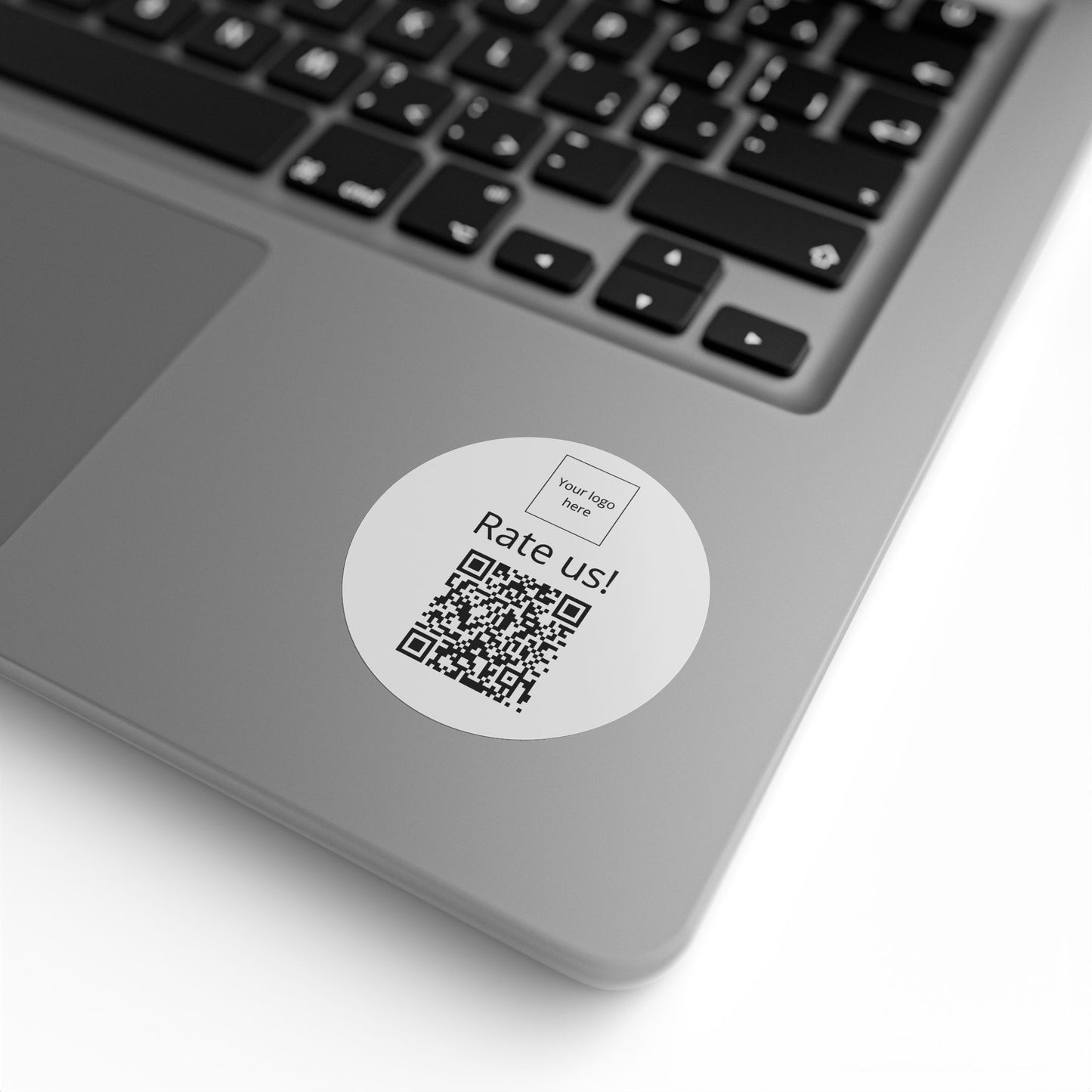 Round QR Rate Us Sticker Rolls — Custom Label Stickers for Small Businesses