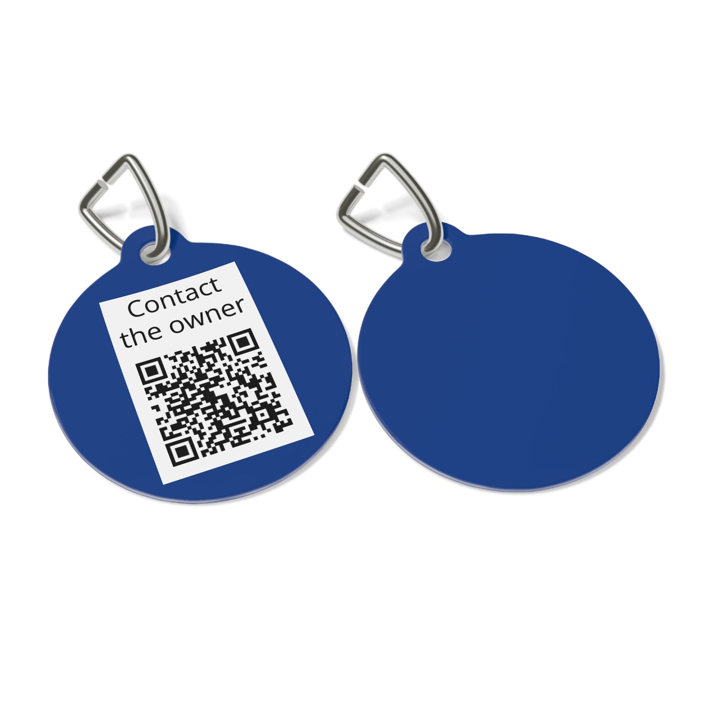 QR-Enabled Pet ID Tag — "Lost & Found" Smart Pet Tag with Secure QR Contact Form Blue