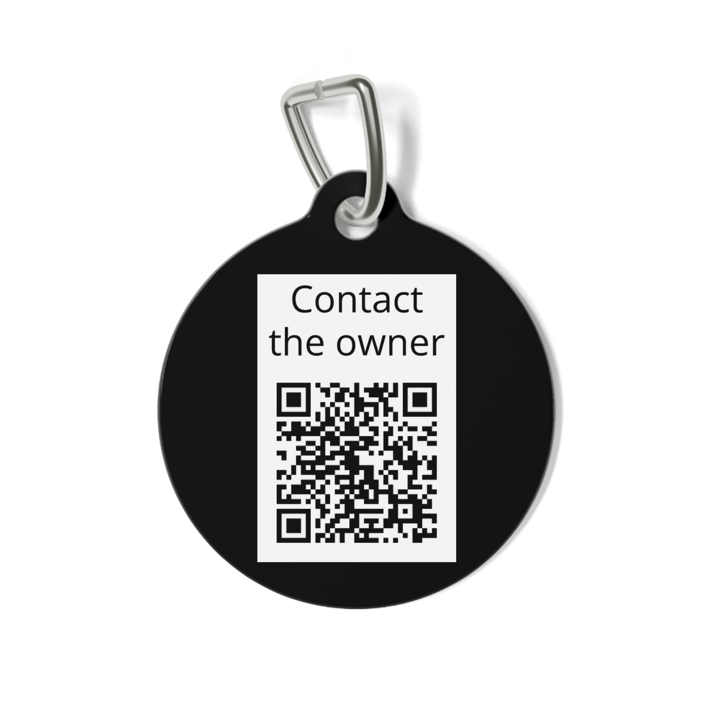 QR-Enabled Pet ID Tag — "Lost & Found" Smart Pet Tag with Secure QR Contact Form Black
