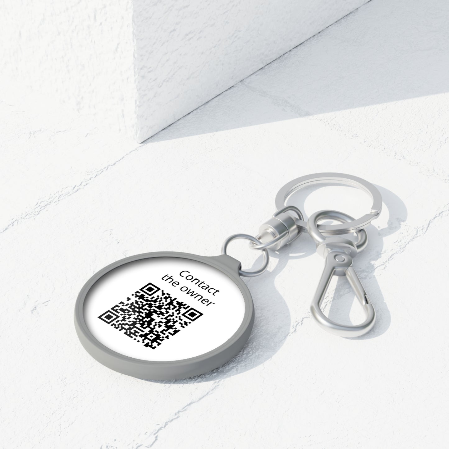 QR Contact Keyring Tag — Lost Item ID Keychain
