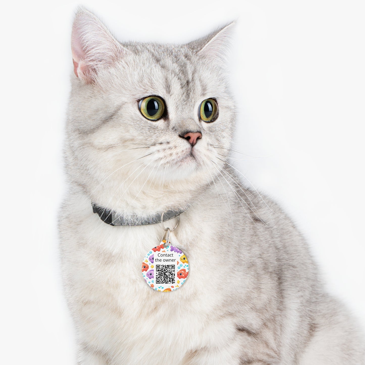 QR-Enabled Pet ID Tag — "Lost & Found" Smart Pet Tag with Secure QR Contact Form (Fish)