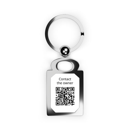Rectangle Keyring — Personalized QR Code Pet/Owner ID Tag