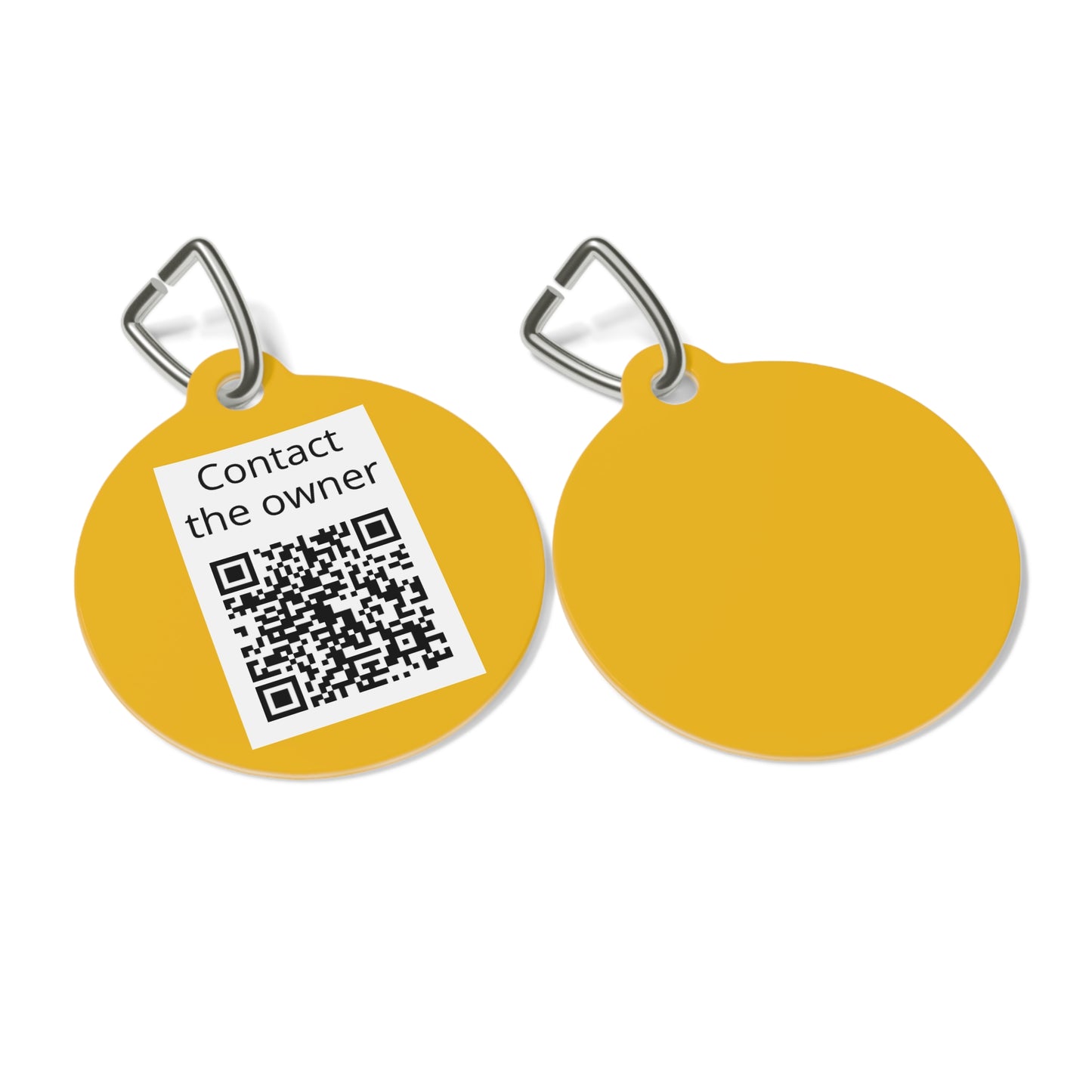 QR-Enabled Pet ID Tag — "Lost & Found" Smart Pet Tag with Secure QR Contact Form Yellow