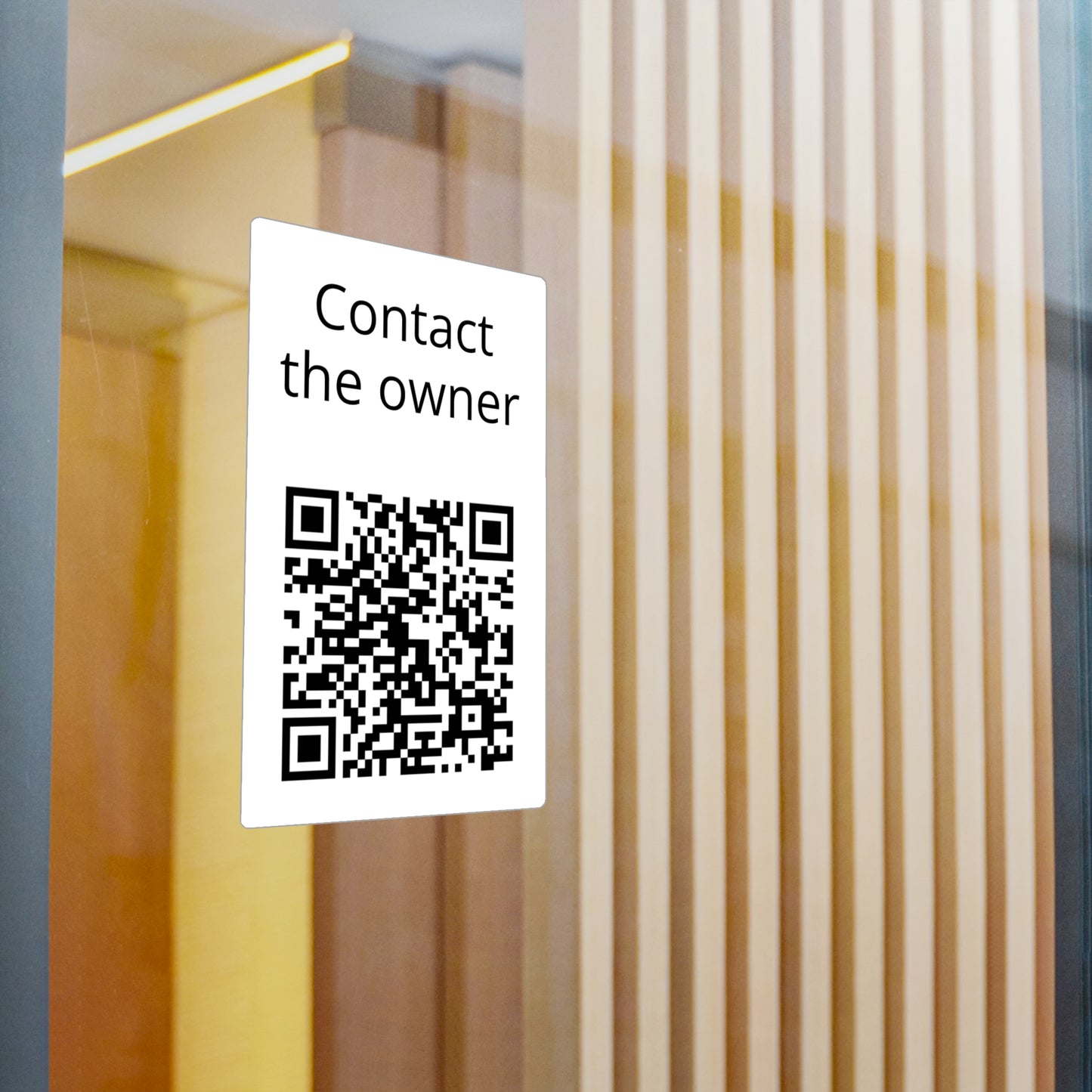Kiss-Cut Vinyl Decal — "Contact the owner" QR Code Sticker