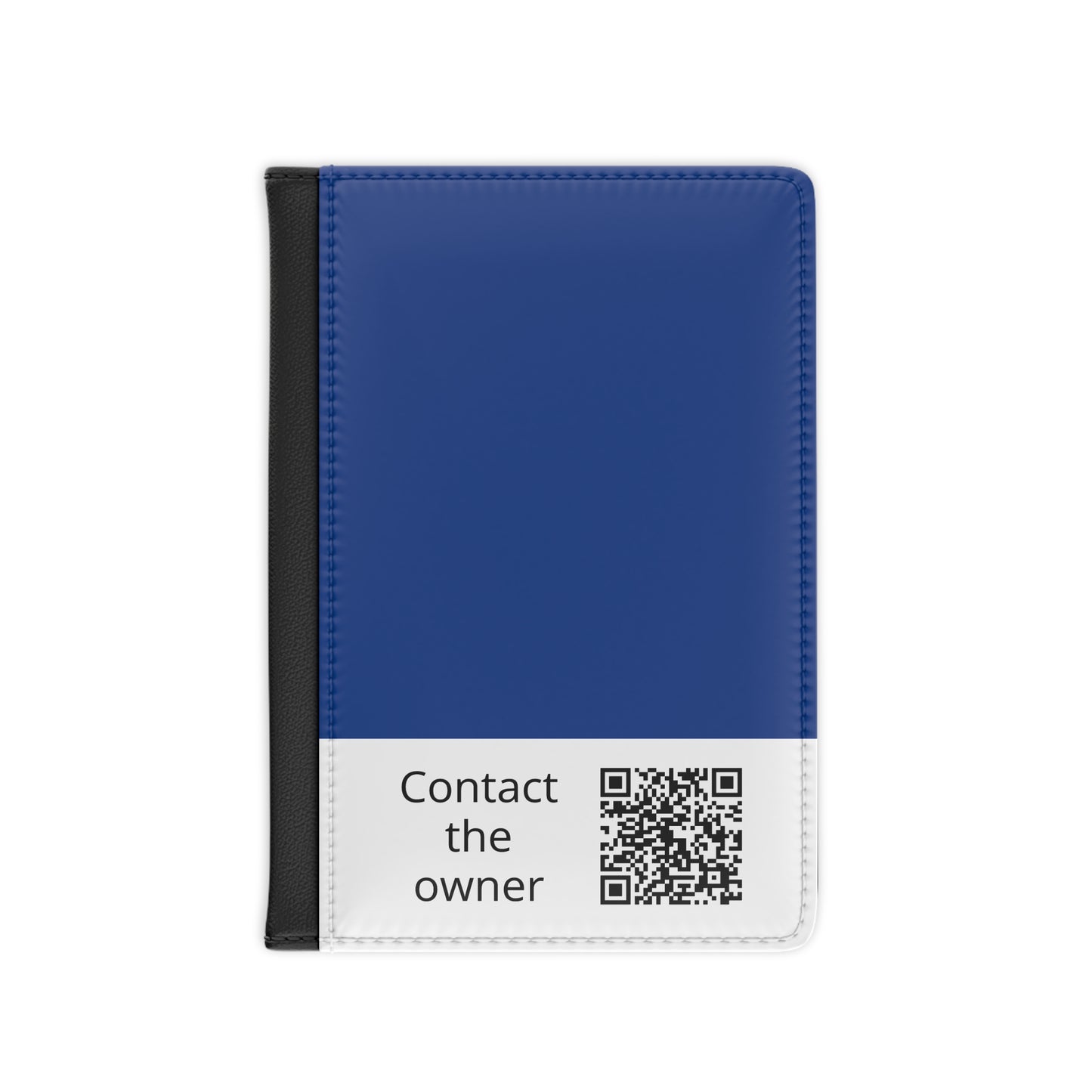 Passport Cover — Minimal QR 'Contact the Owner' Travel Passport Holder Blue