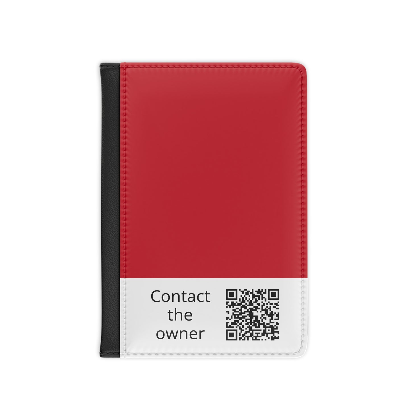 Passport Cover — Minimal QR 'Contact the Owner' Travel Passport Holder Red