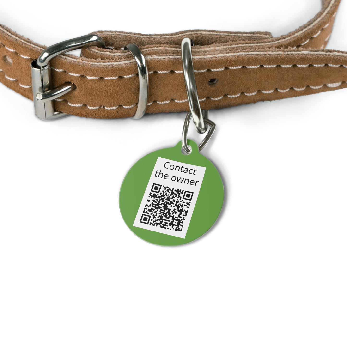 QR-Enabled Pet ID Tag — "Lost & Found" Smart Pet Tag with Secure QR Contact Form Green