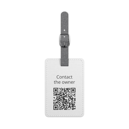 QR Code Luggage Tag – "Contact the Owner" Saffiano Polyester ID Tag