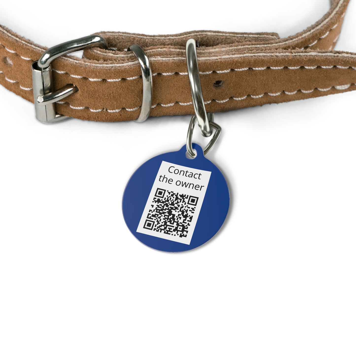 QR-Enabled Pet ID Tag — "Lost & Found" Smart Pet Tag with Secure QR Contact Form Blue