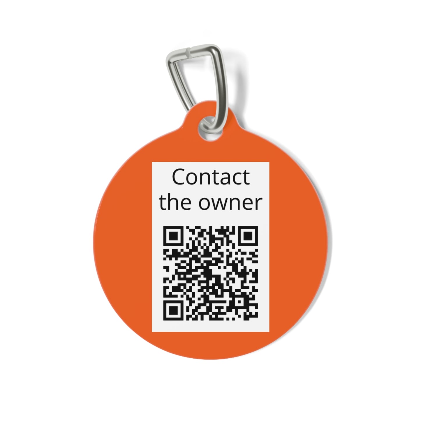 QR-Enabled Pet ID Tag — "Lost & Found" Smart Pet Tag with Secure QR Contact Form Orange
