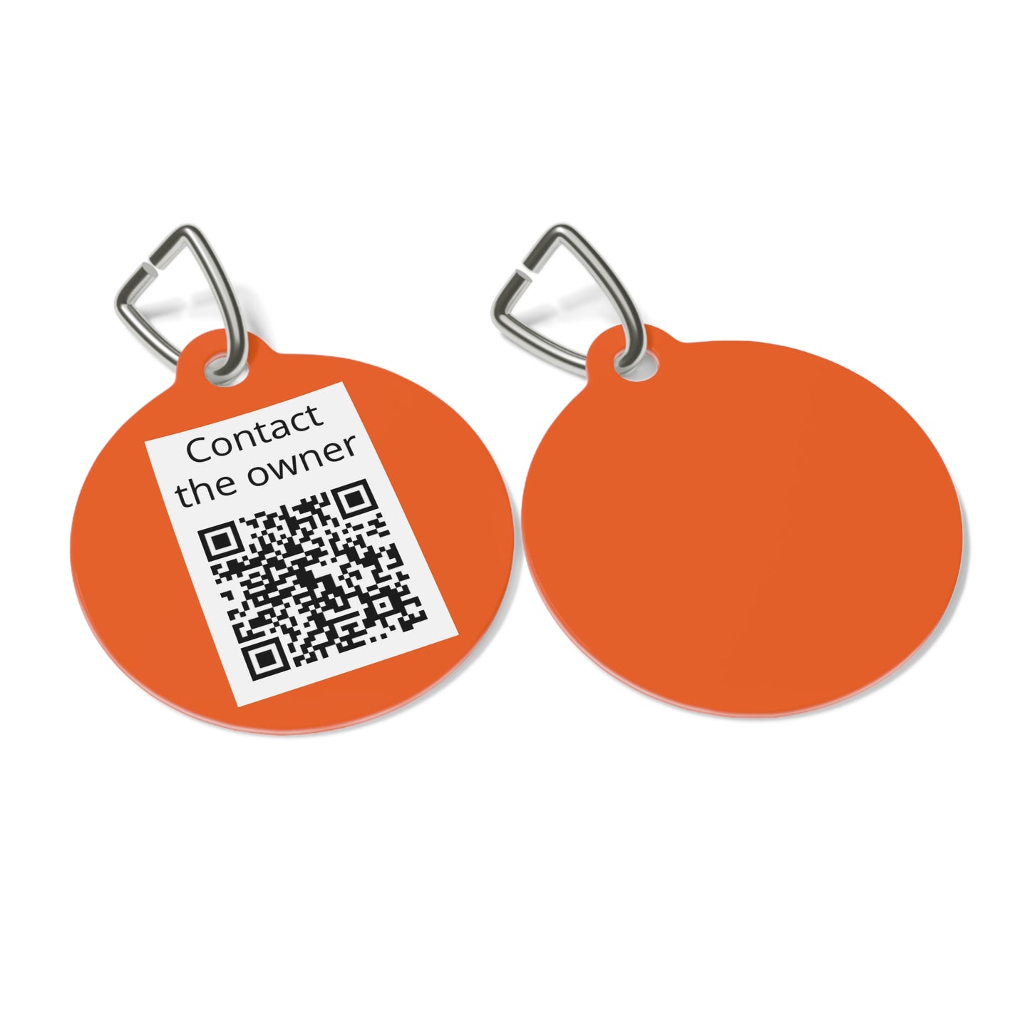 QR-Enabled Pet ID Tag — "Lost & Found" Smart Pet Tag with Secure QR Contact Form Orange