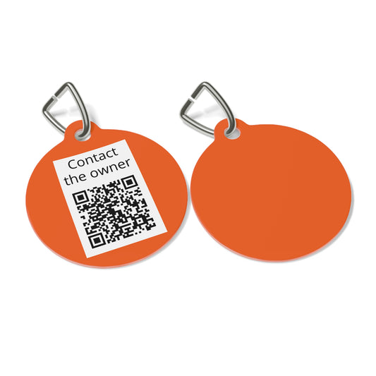 QR-Enabled Pet ID Tag — "Lost & Found" Smart Pet Tag with Secure QR Contact Form Orange