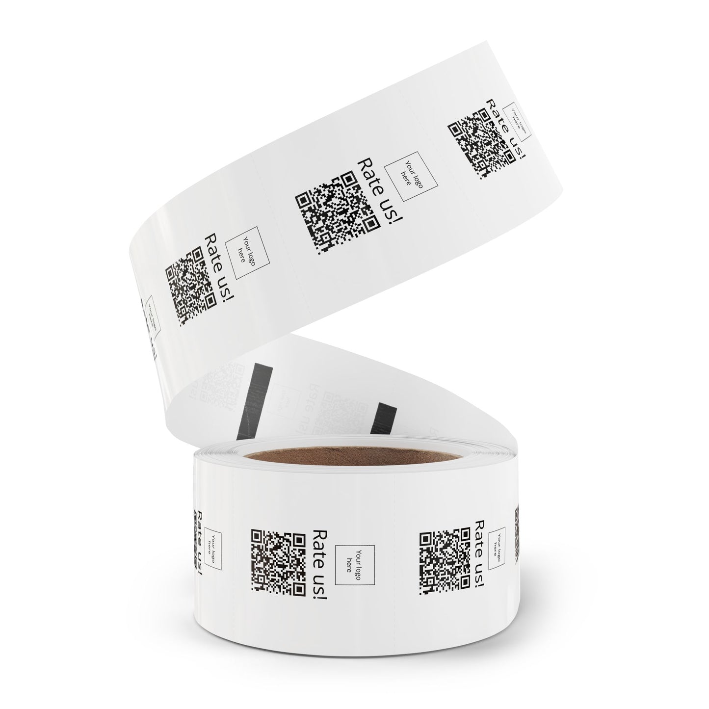 Round QR Rate Us Sticker Rolls — Custom Label Stickers for Small Businesses