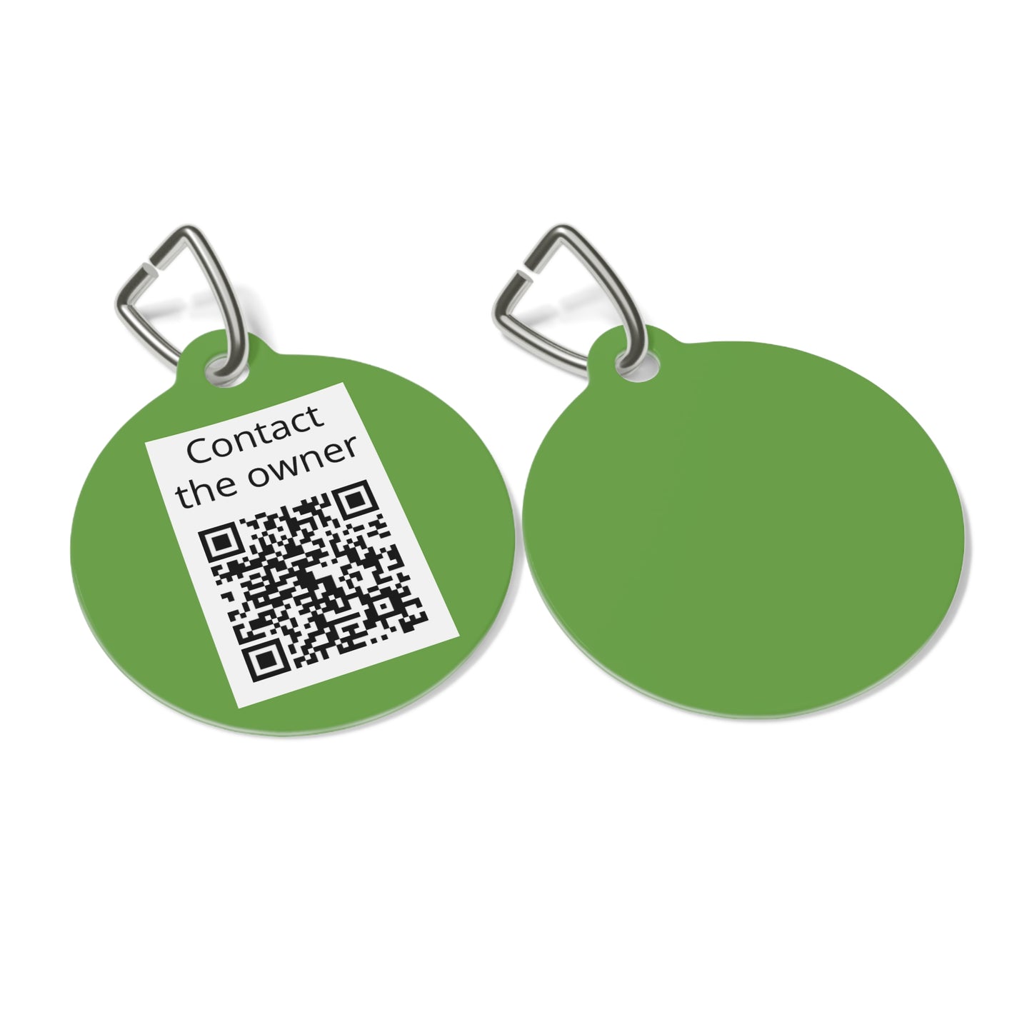 QR-Enabled Pet ID Tag — "Lost & Found" Smart Pet Tag with Secure QR Contact Form Green