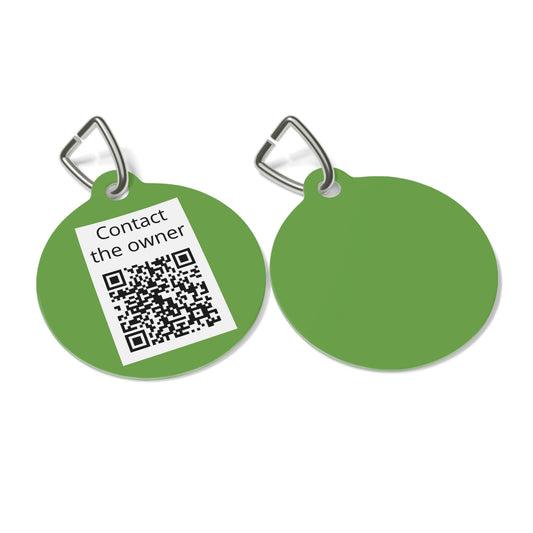 QR-Enabled Pet ID Tag — "Lost & Found" Smart Pet Tag with Secure QR Contact Form Green
