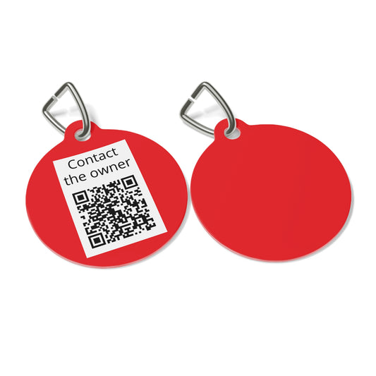 QR-Enabled Pet ID Tag — "Lost & Found" Smart Pet Tag with Secure QR Contact Form Red