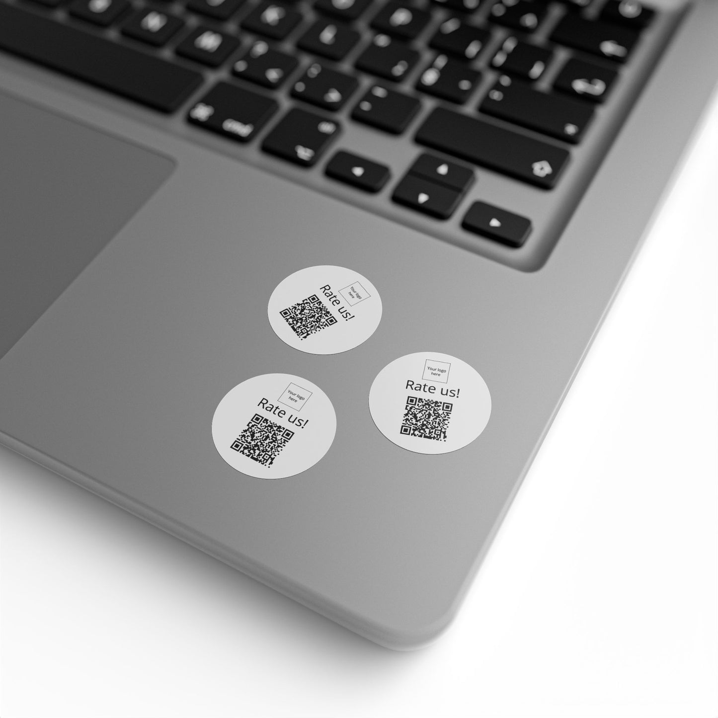 Round QR Rate Us Sticker Rolls — Custom Label Stickers for Small Businesses