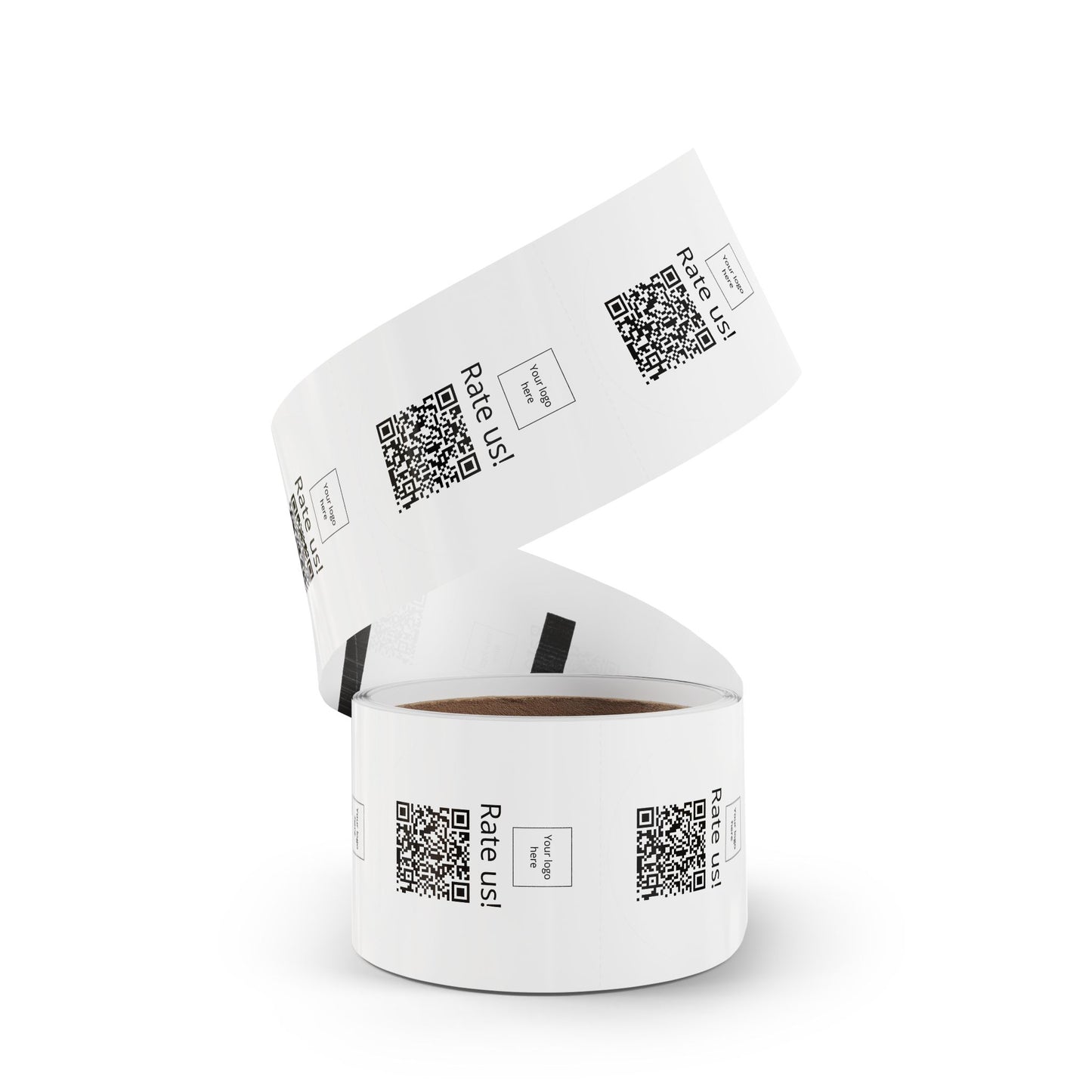 Round QR Rate Us Sticker Rolls — Custom Label Stickers for Small Businesses