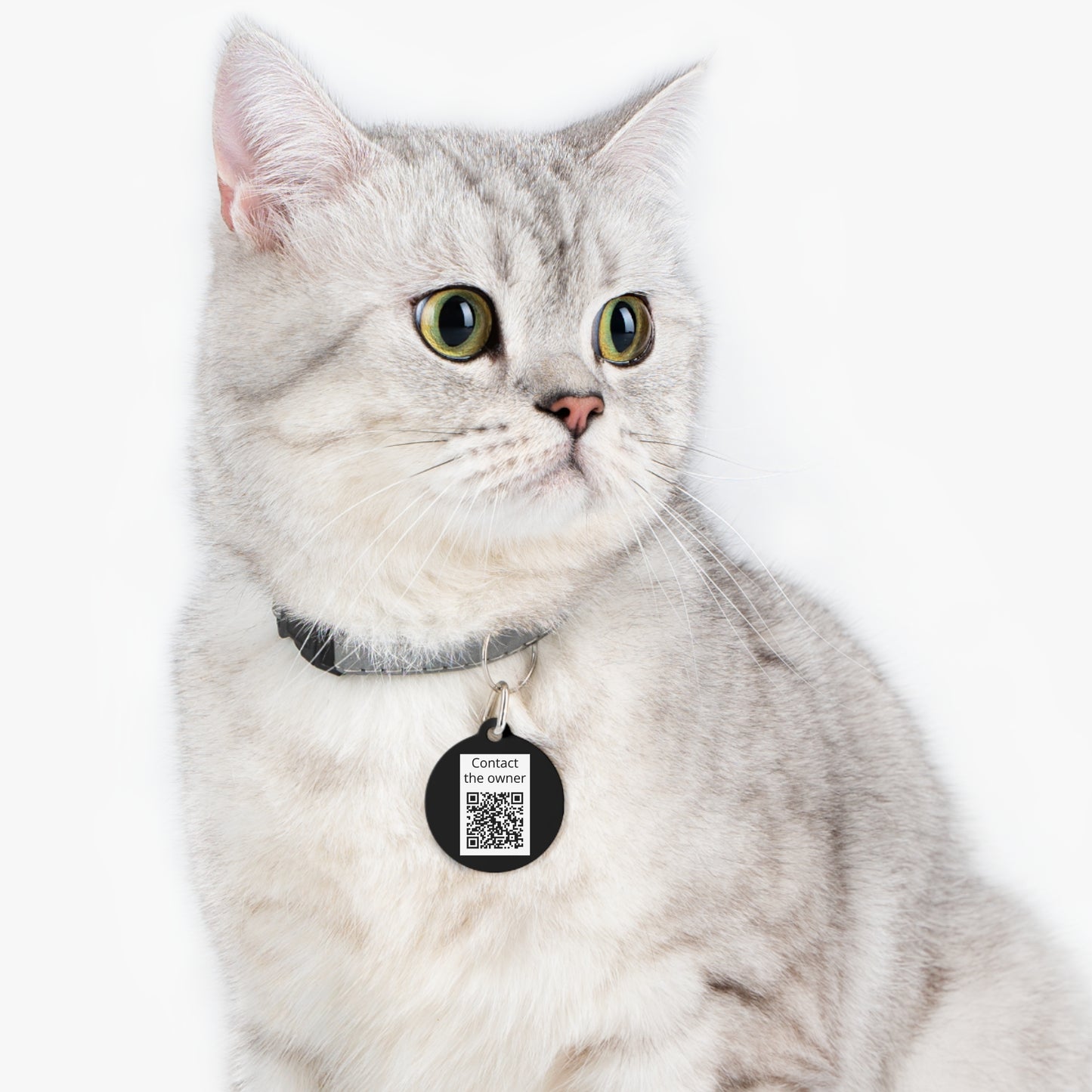 QR-Enabled Pet ID Tag — "Lost & Found" Smart Pet Tag with Secure QR Contact Form Black