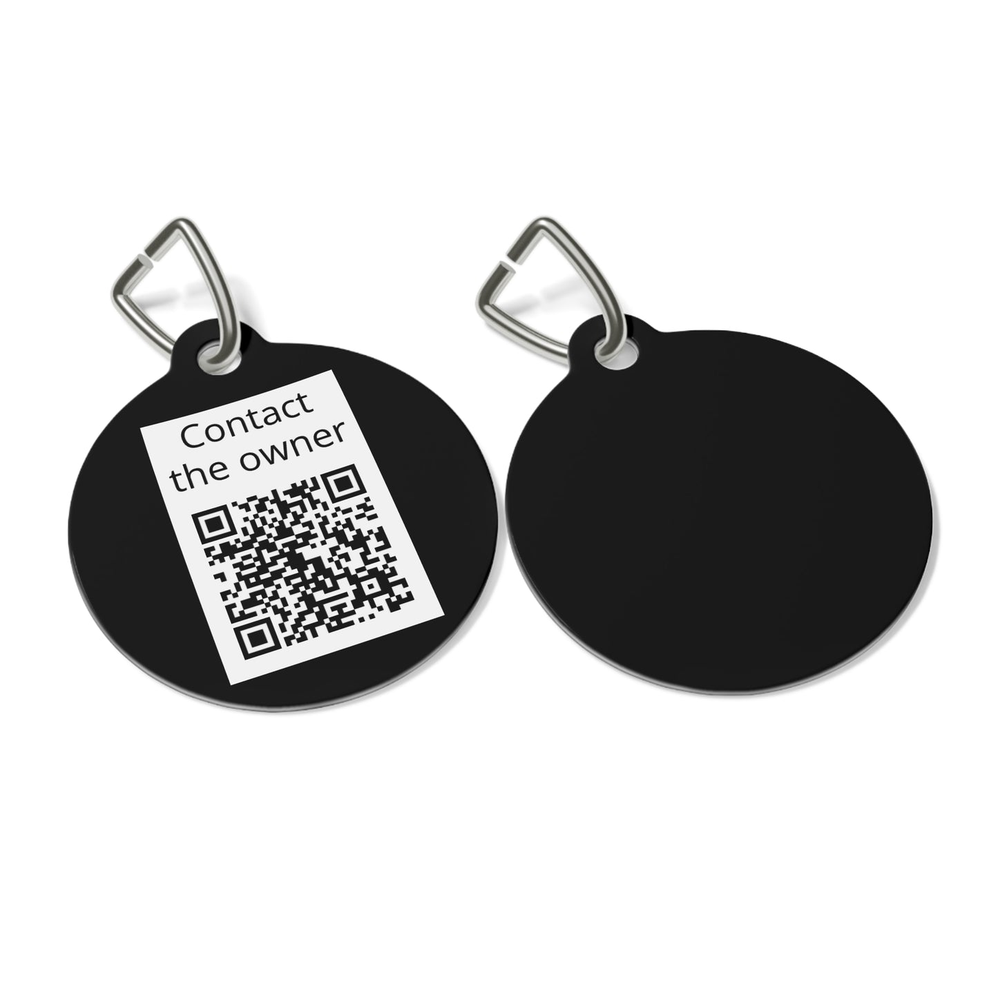 QR-Enabled Pet ID Tag — "Lost & Found" Smart Pet Tag with Secure QR Contact Form Black