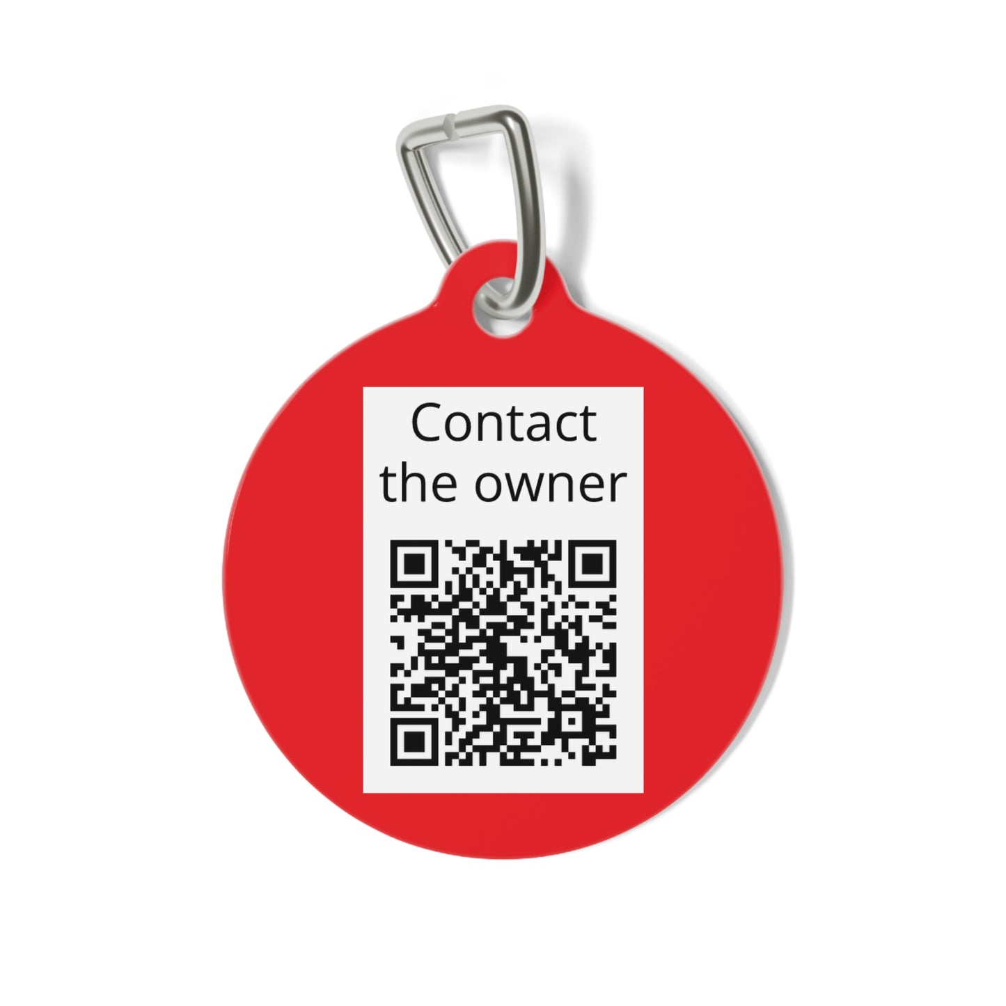 QR-Enabled Pet ID Tag — "Lost & Found" Smart Pet Tag with Secure QR Contact Form Red