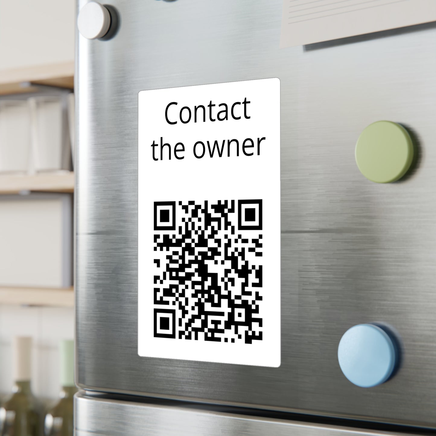 Kiss-Cut Vinyl Decal — "Contact the owner" QR Code Sticker