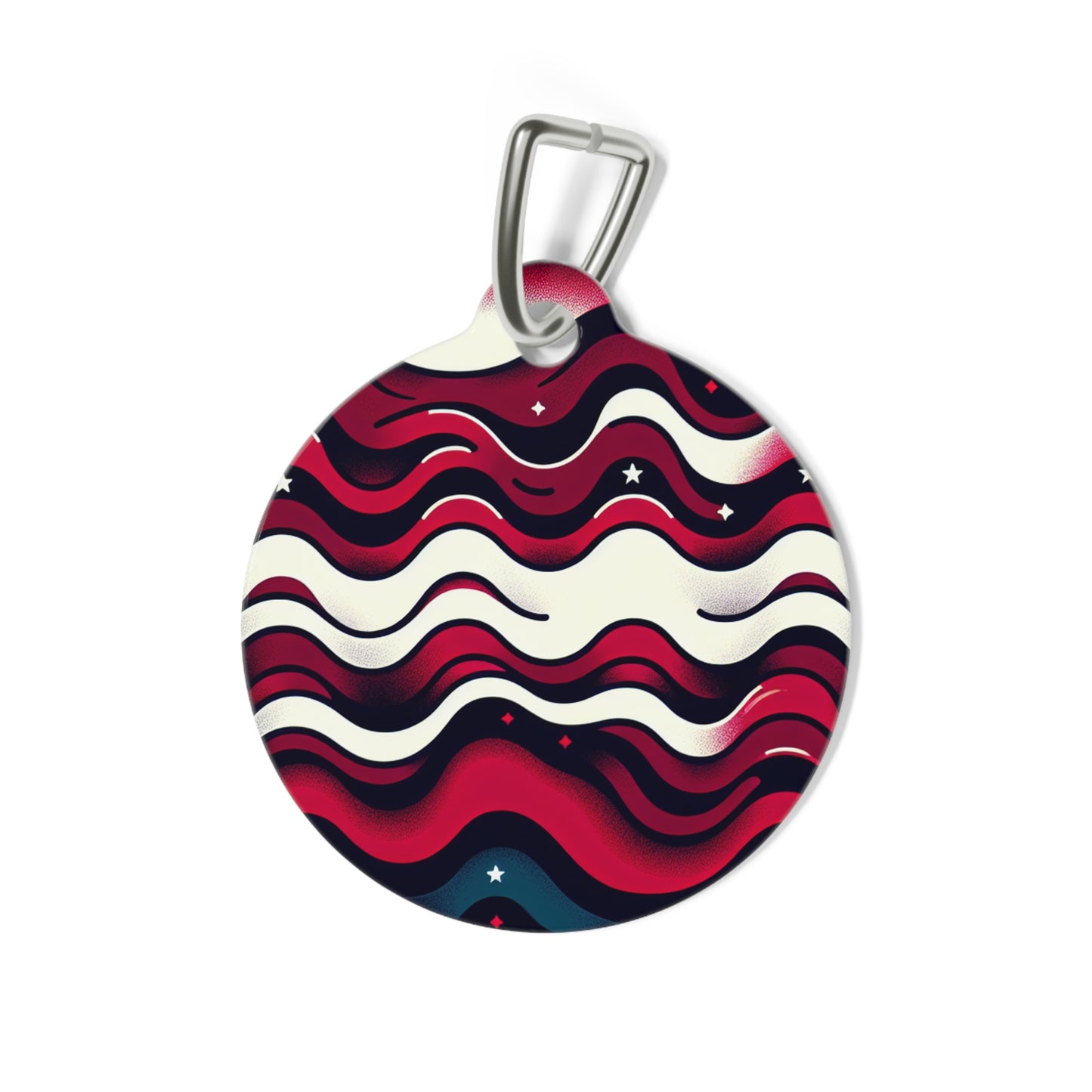 QR-Enabled Pet ID Tag — "Lost & Found" Smart Pet Tag with Secure QR Contact Form (Waves)