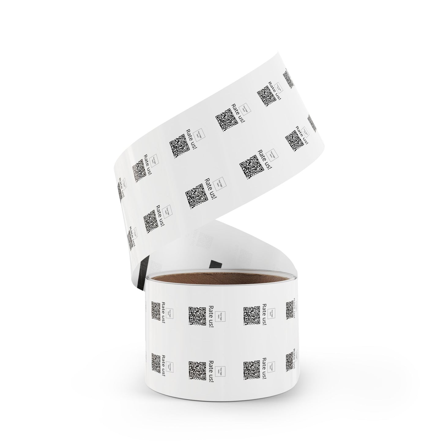 Round QR Rate Us Sticker Rolls — Custom Label Stickers for Small Businesses
