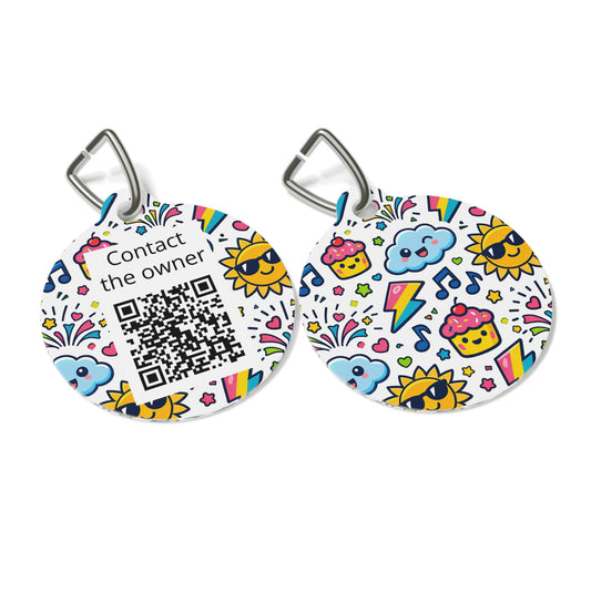 QR-Enabled Pet ID Tag — "Lost & Found" Smart Pet Tag with Secure QR Contact Form (Happy energetic)