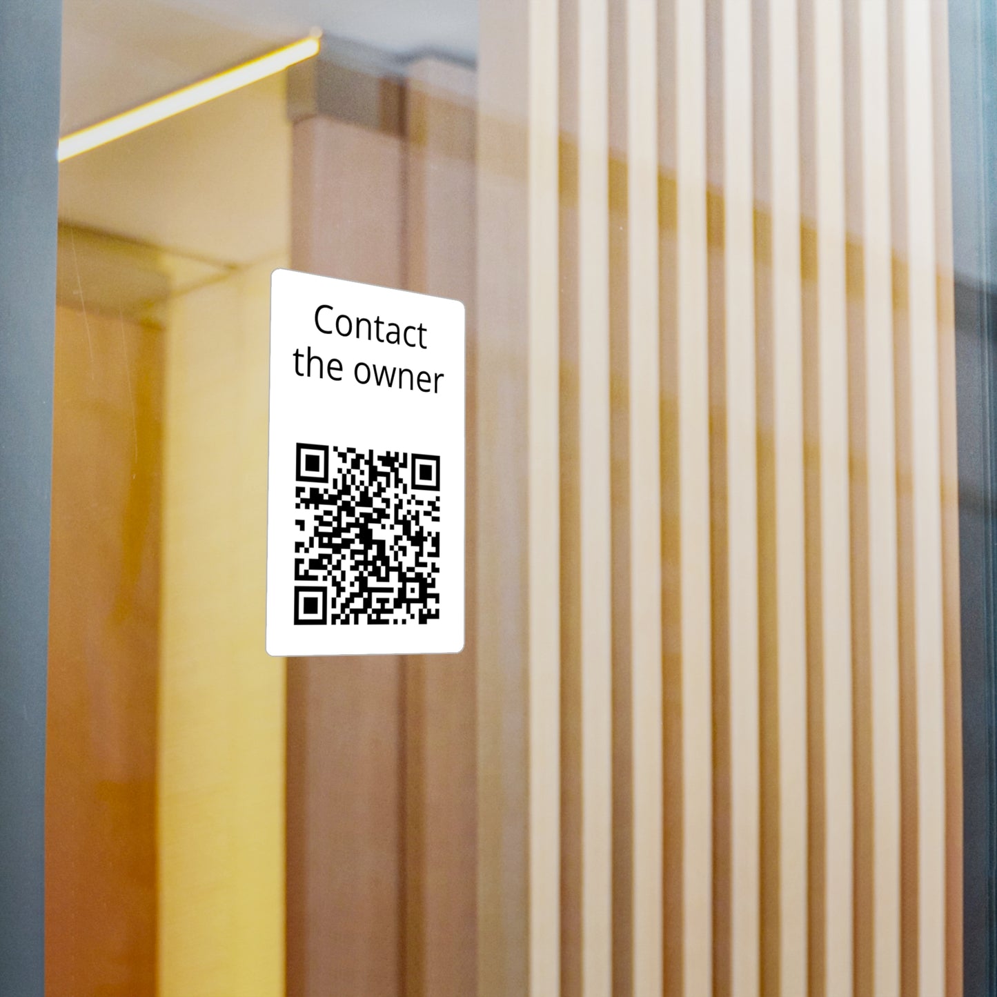 Kiss-Cut Vinyl Decal — "Contact the owner" QR Code Sticker