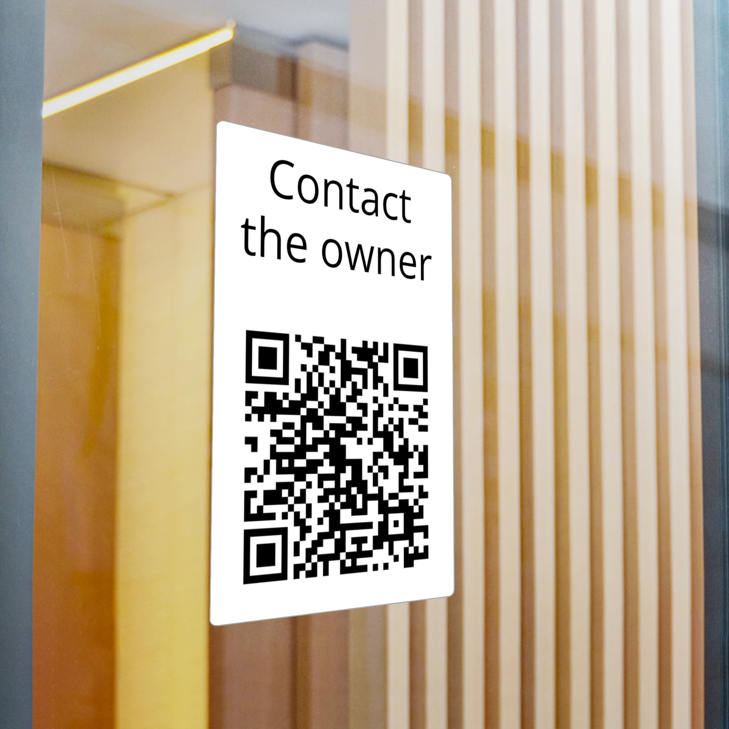 Kiss-Cut Vinyl Decal — "Contact the owner" QR Code Sticker