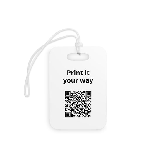 Custom QR Luggage Tag — "Print it your way" Personalized Travel ID