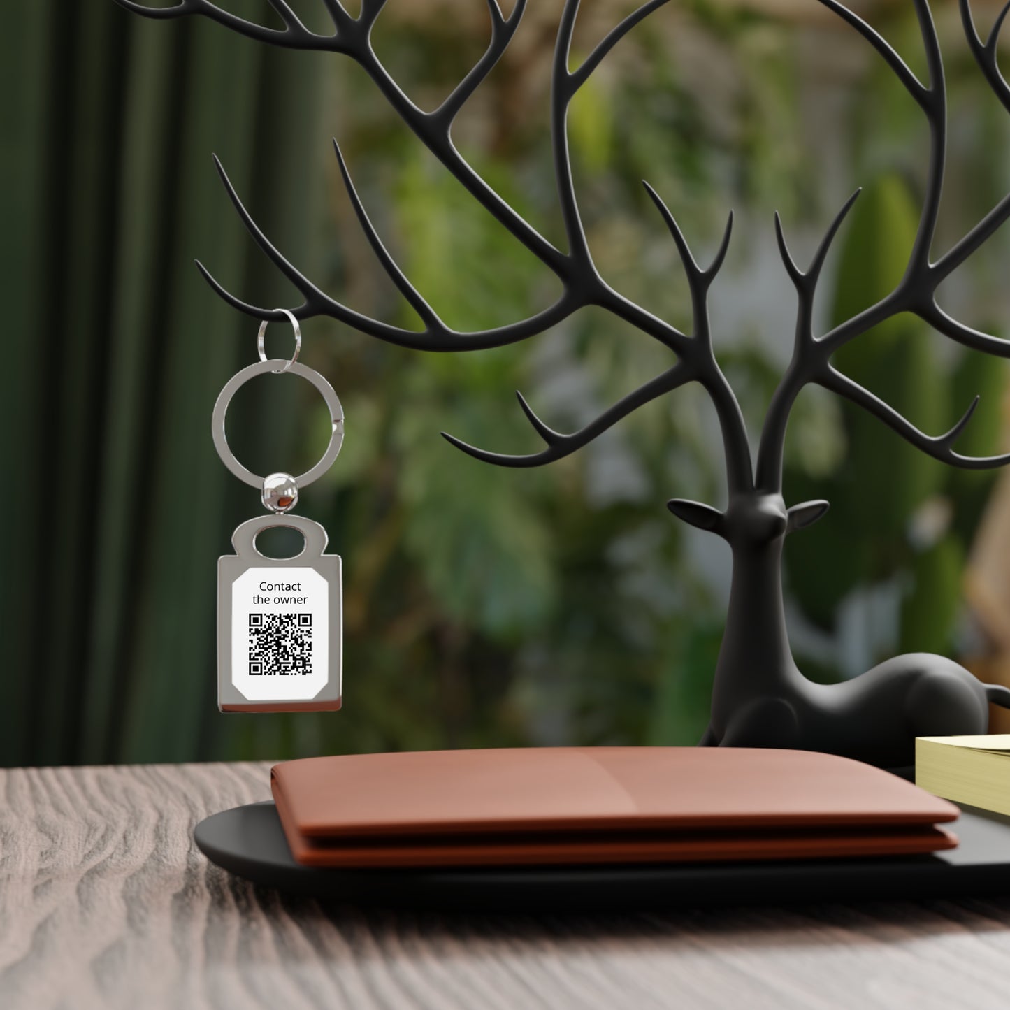 Rectangle Keyring — Personalized QR Code Pet/Owner ID Tag