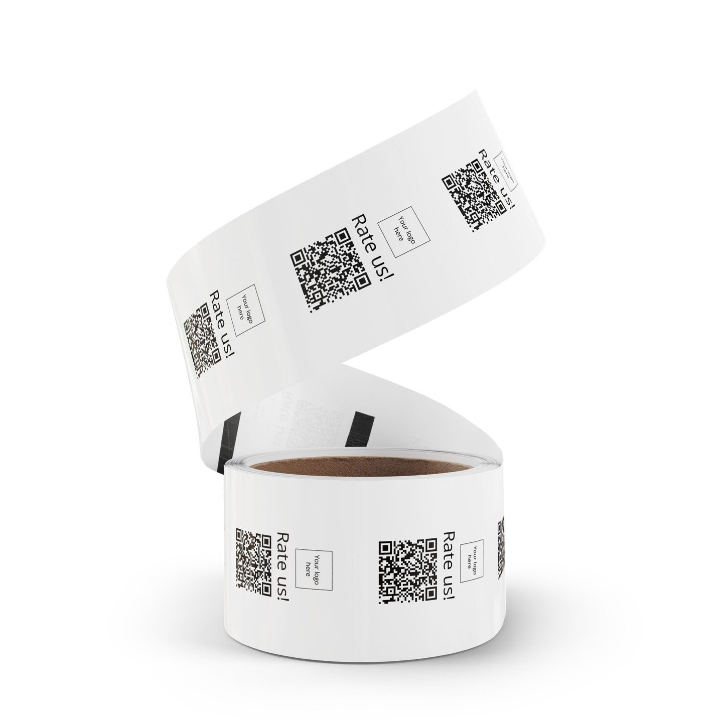Round QR Rate Us Sticker Rolls — Custom Label Stickers for Small Businesses