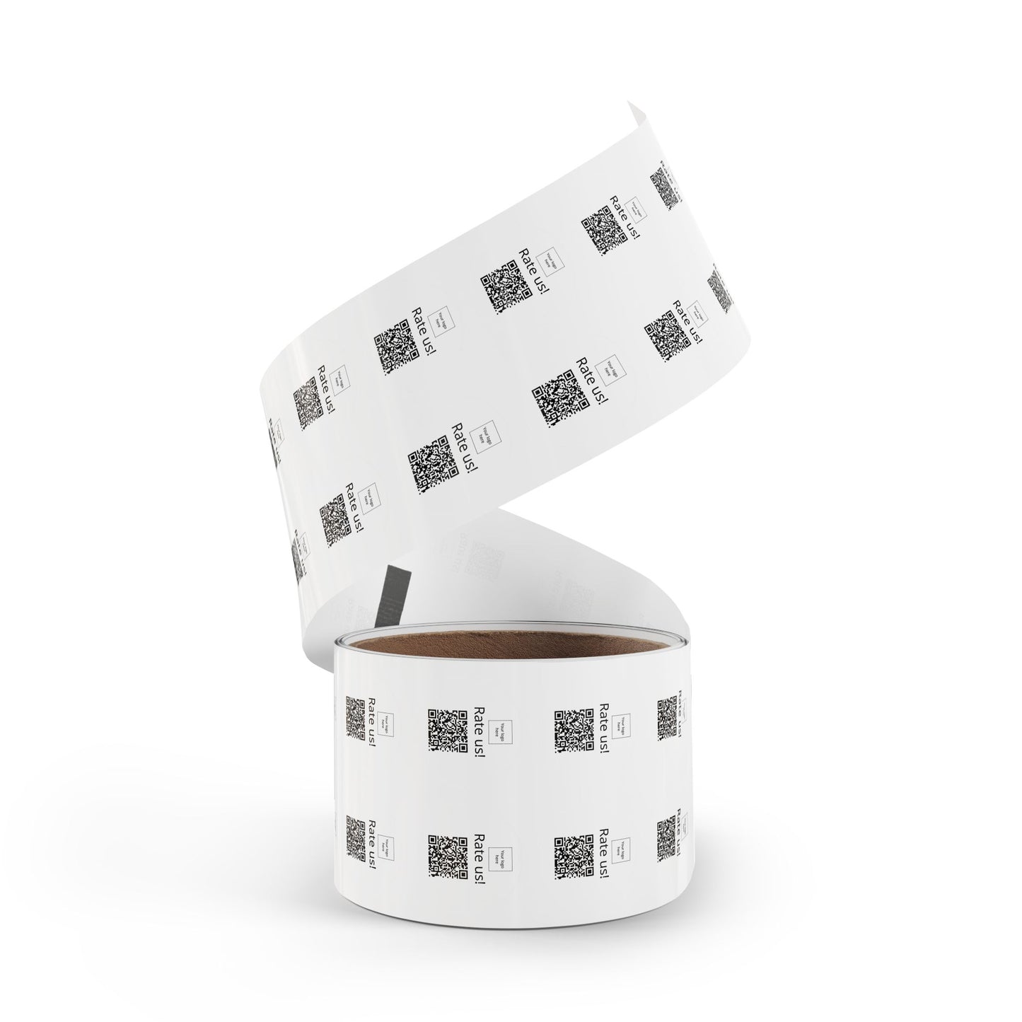 Round QR Rate Us Sticker Rolls — Custom Label Stickers for Small Businesses